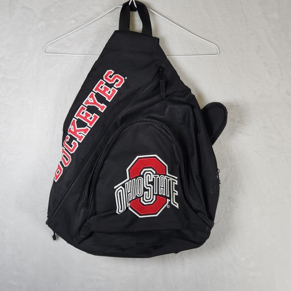 Ohio State Buckeyes Sling Backpack Collegiate Licensed Black OSU Shoulder Bag - Picture 1 of 10